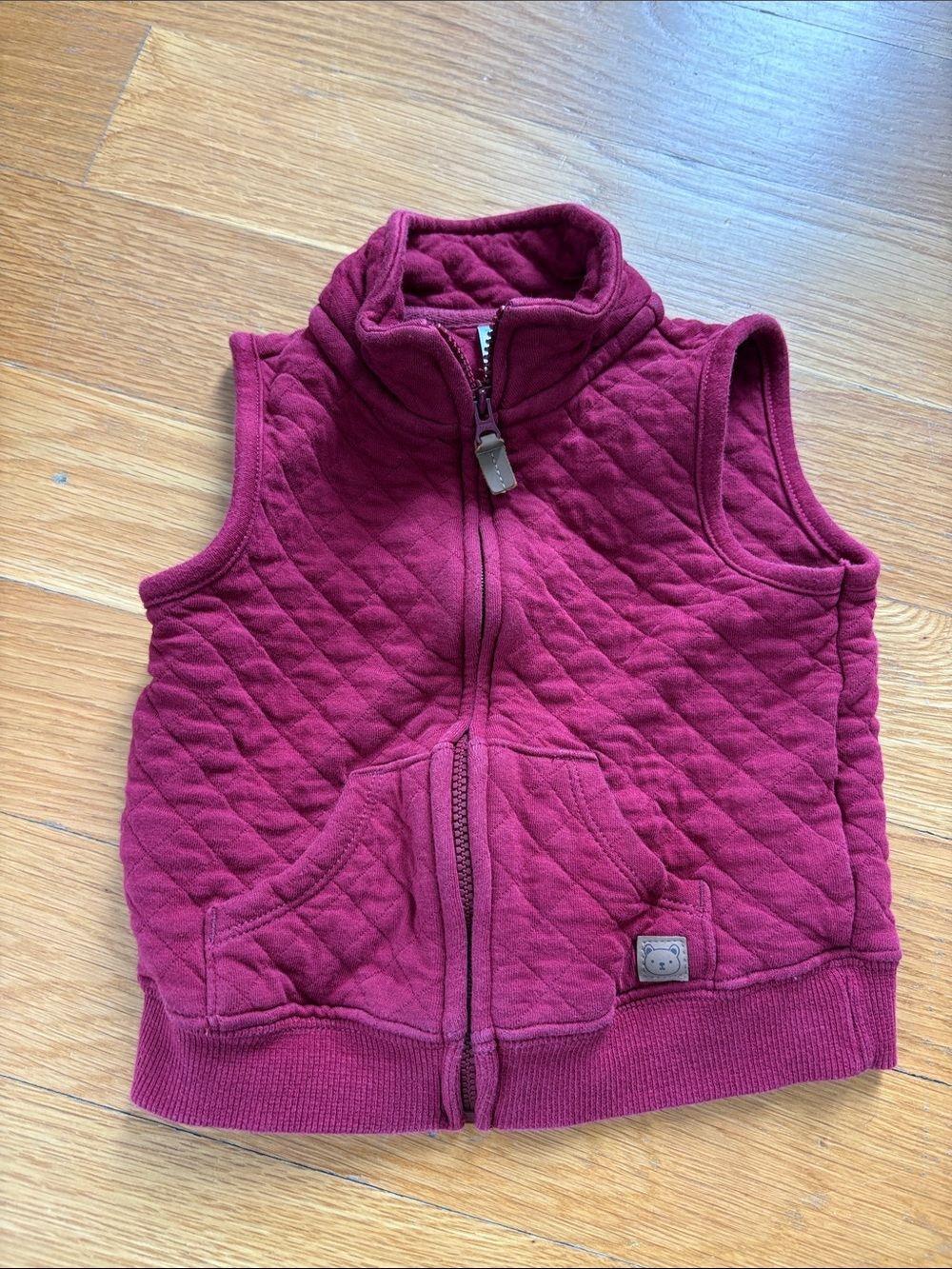 Carter's Quilted Sleeveless Vest in Burgundy